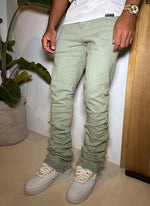 Vintage Stacked Jeans - Washed Green