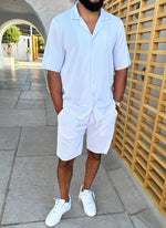 Pleated Shorts - White