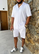 Pleated Shorts - White
