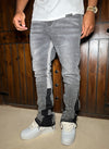 Vintage Flare Paint Jeans - Grey