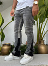 Vintage Flare Paint Jeans - Grey