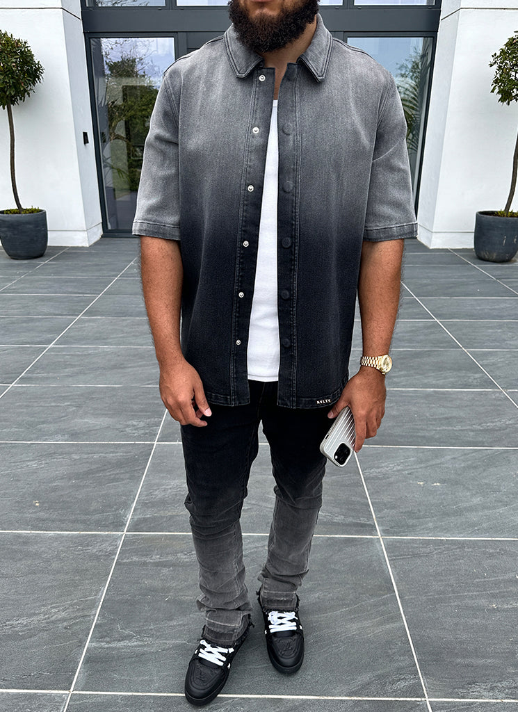 Vintage Deep Fade Denim Shirt - Black – N V L T Y