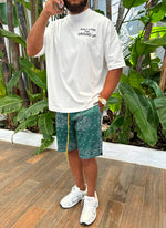 Paisley Mesh Shorts - Green