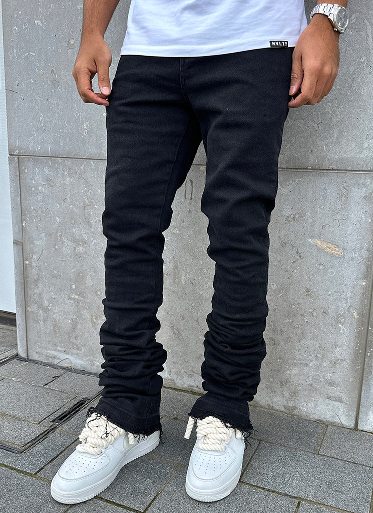 Vintage Stacked Jeans - Black – N V L T Y