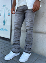 Vintage Stacked Jeans - Grey