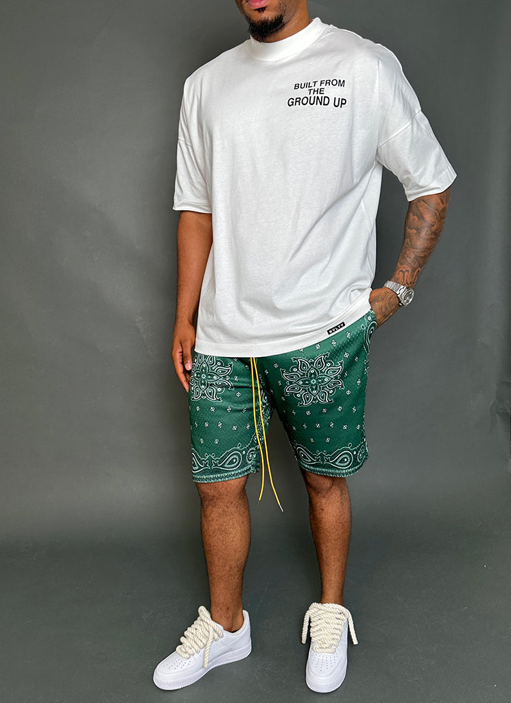 Paisley Mesh Shorts - Green – N V L T Y