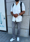 Vintage Stacked Jeans - Grey