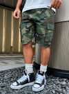 Vintage Flare Cargo Shorts - Camo Paint