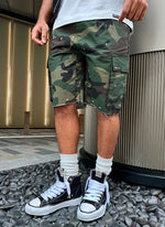 Vintage Flare Cargo Shorts - Camo Paint