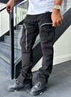 Vintage Flare Zipper Cargos - Black