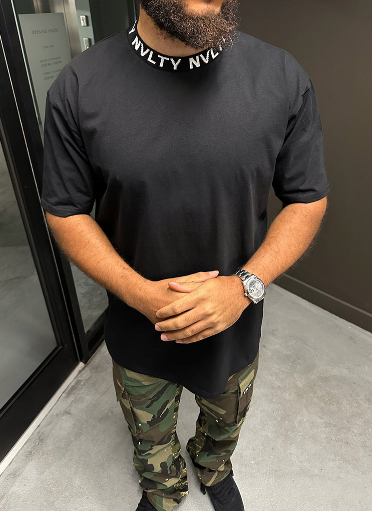 Logo Rib T-Shirt - Black