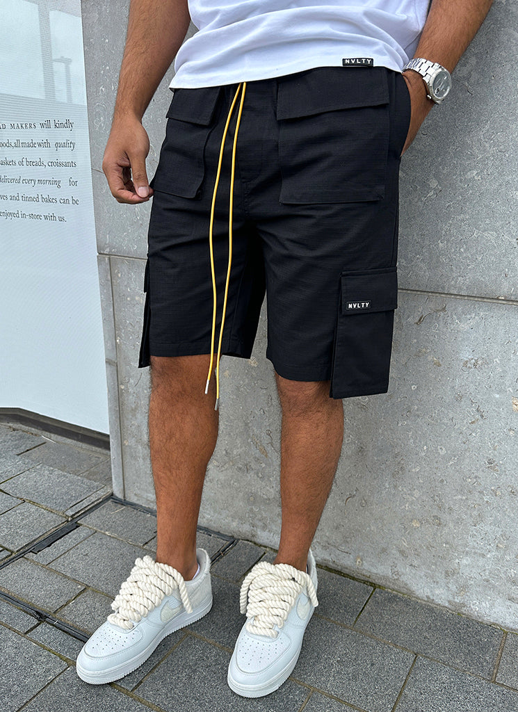 Vintage 4 Pocket Cargo Shorts - Black