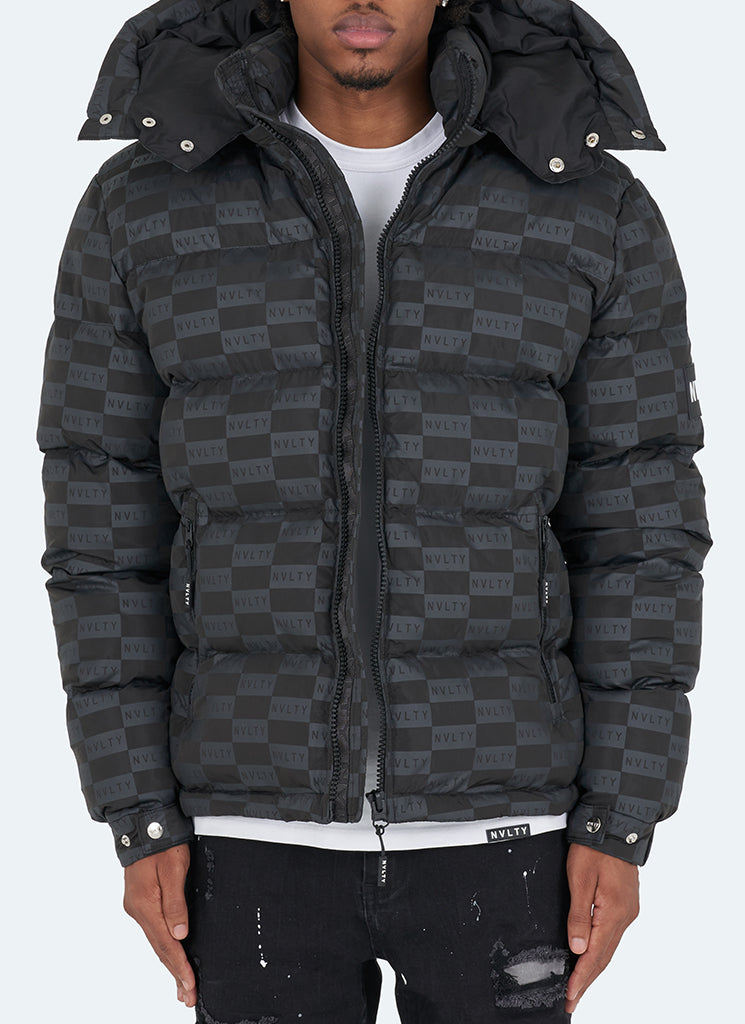 Monogram Puffer Jacket - Black