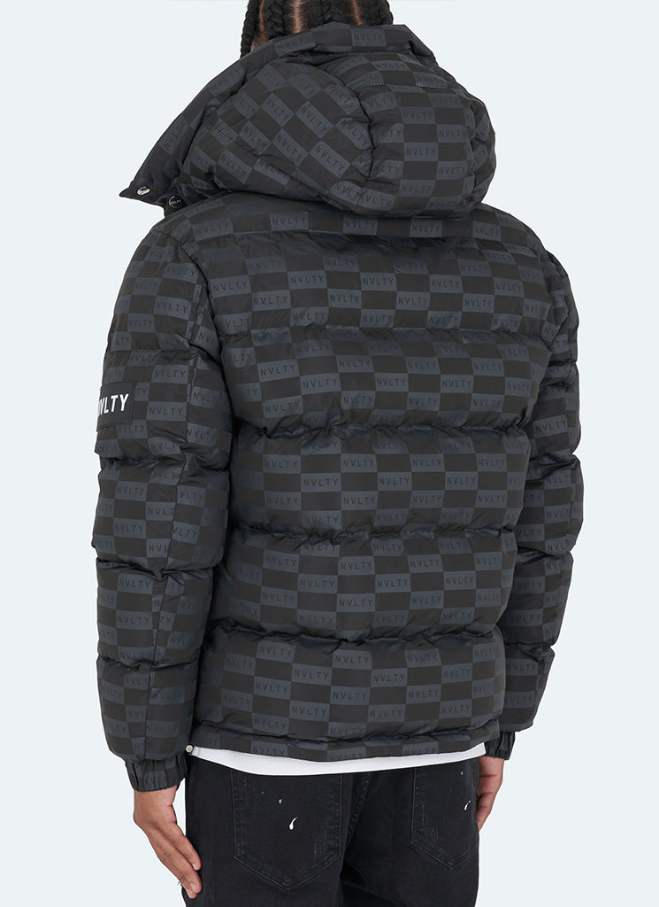 Monogram Puffer Jacket - Black