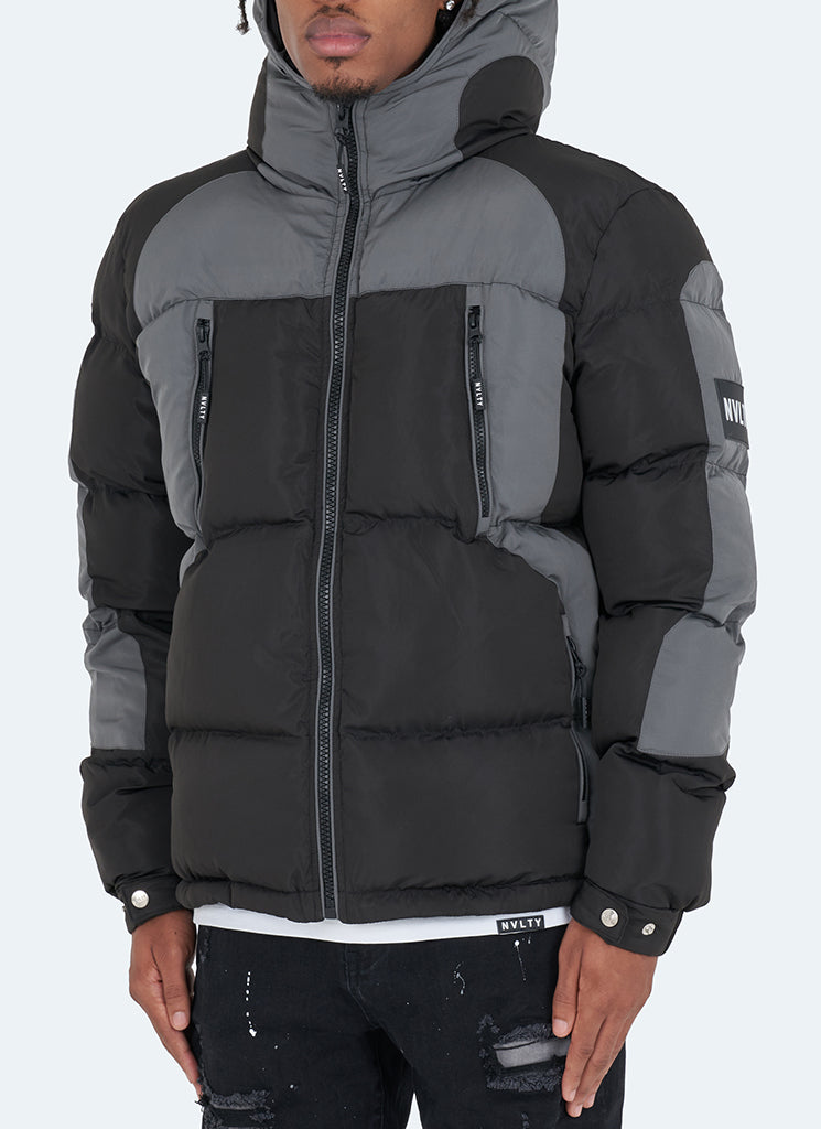 Shadow Puffer Jacket - Black/Grey
