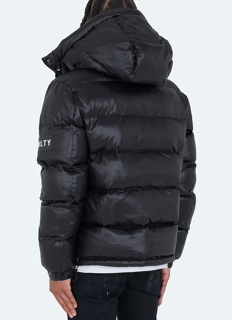 NVLTY Shiny Puffer Jacket Black – N V L T Y
