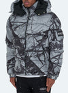 Tree Camo Puffer Jacket - Black