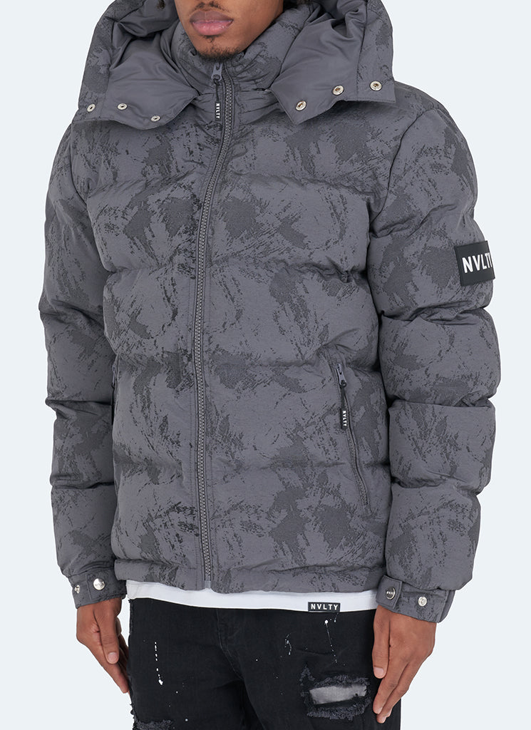 Concrete Puffer Jacket - Charcoal Grey