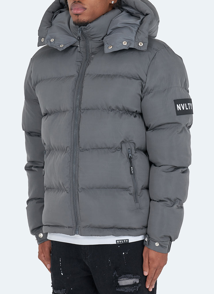 NVLTY Essential Puffer Jacket Charcoal Grey – N V L T Y