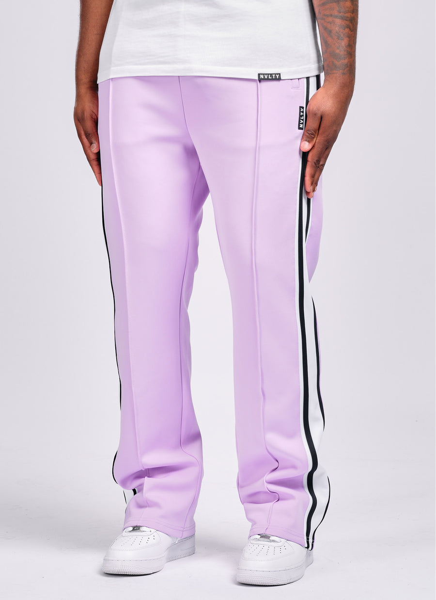 Panelled Luxe Track Pants - Purple