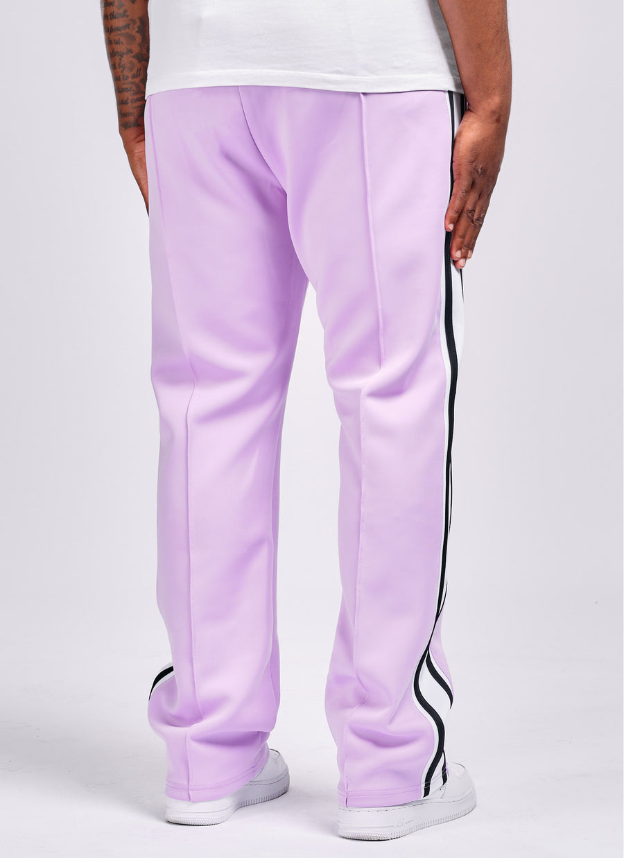 Panelled Luxe Track Pants - Purple