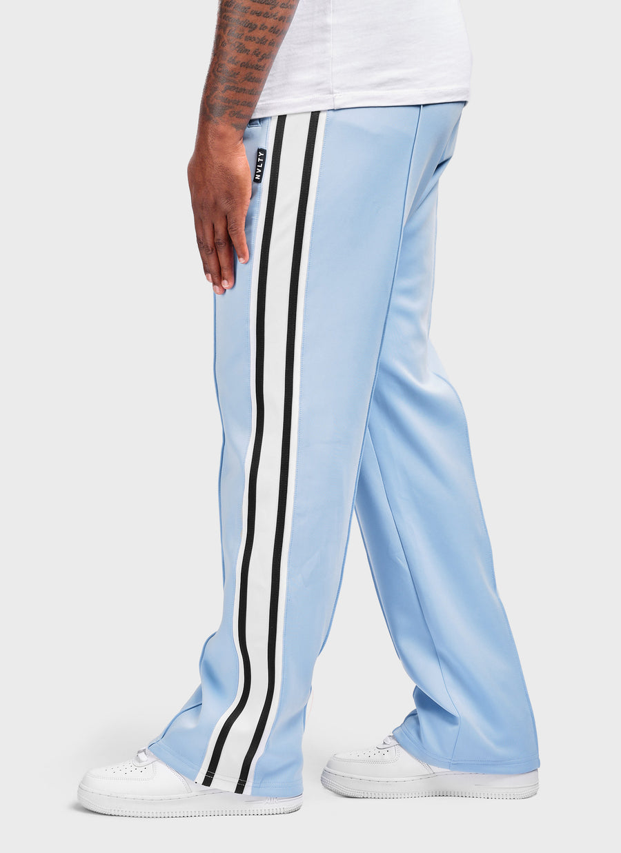 Panelled Luxe Track Pants - Baby Blue