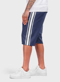 Panelled Luxe Track Shorts - Navy
