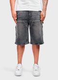 Vintage Double Studded Carpenter Denim Shorts - Black