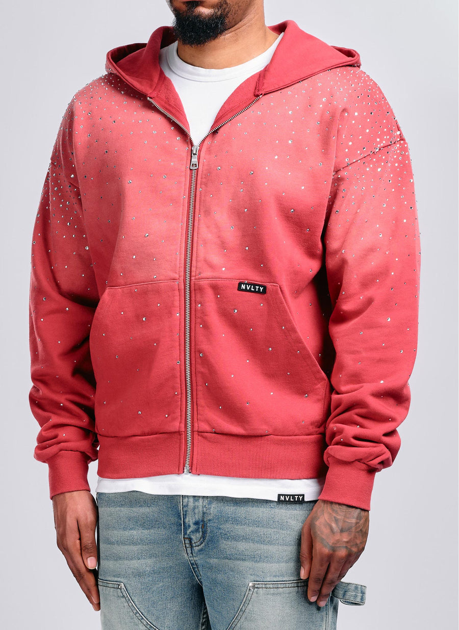 Vintage Flooded VVS Zip Hoodie - Red