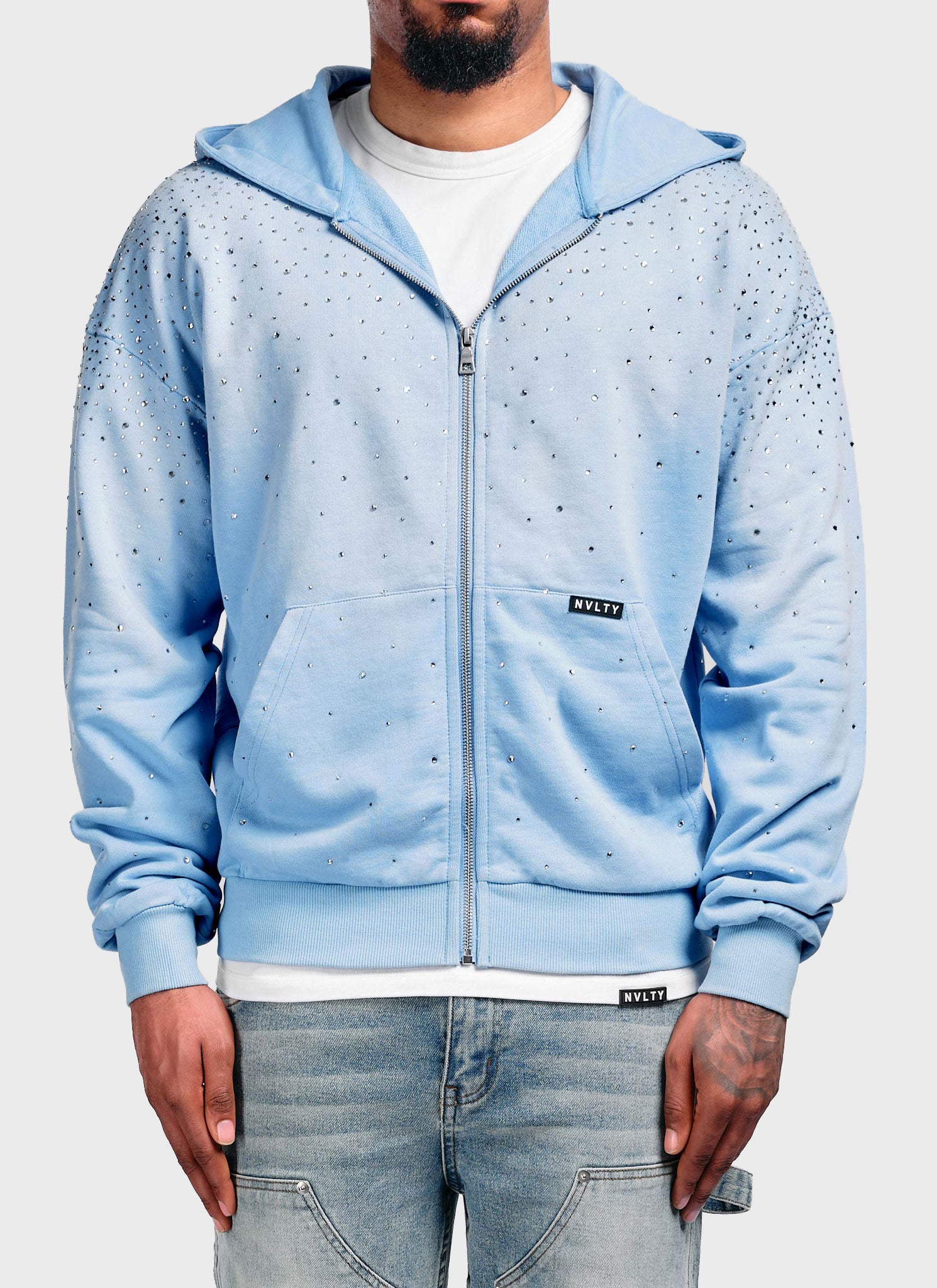 Vintage Flooded VVS Zip Hoodie - Baby Blue
