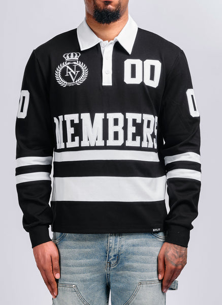 Members Royal Rugby Shirt - Black – N V L T Y