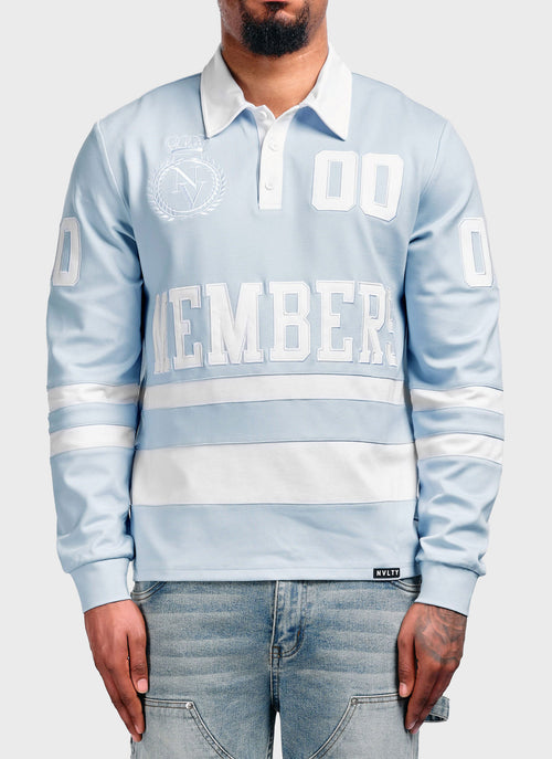 Members Royal Rugby Shirt - Baby Blue