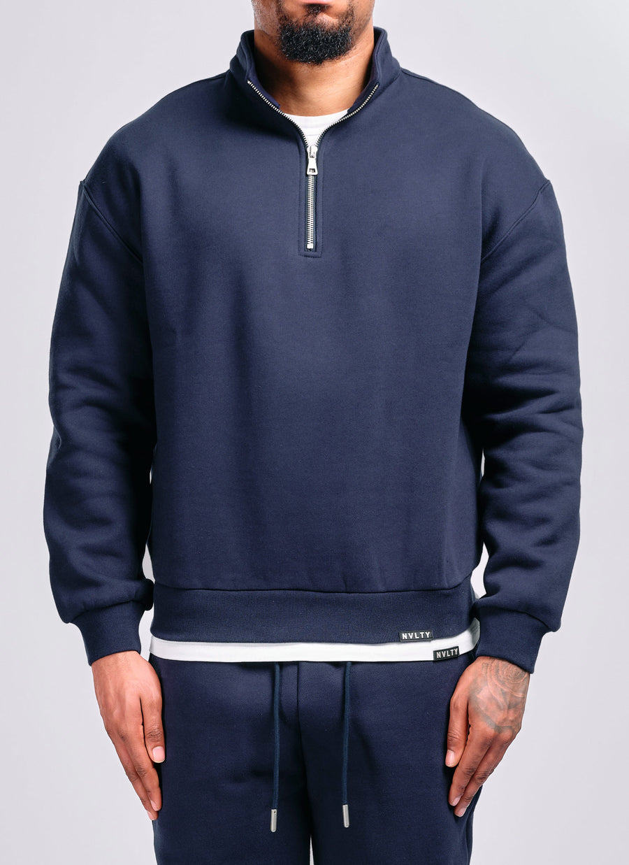 Heavyweight Luxe Quarter Zip - Navy