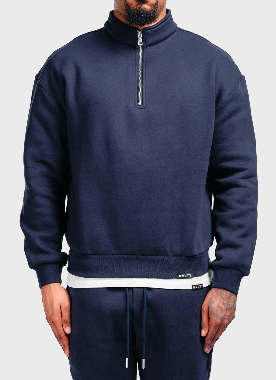 Heavyweight Luxe Quarter Zip - Navy