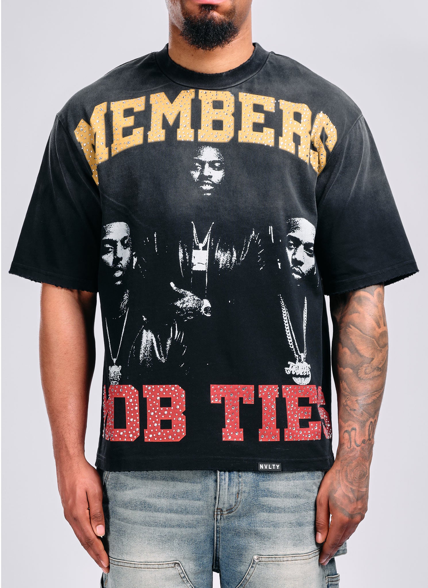 Members Mob Ties T-Shirt - Black – N V L T Y