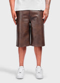 Vintage Heavyweight Leather Shorts - Brown