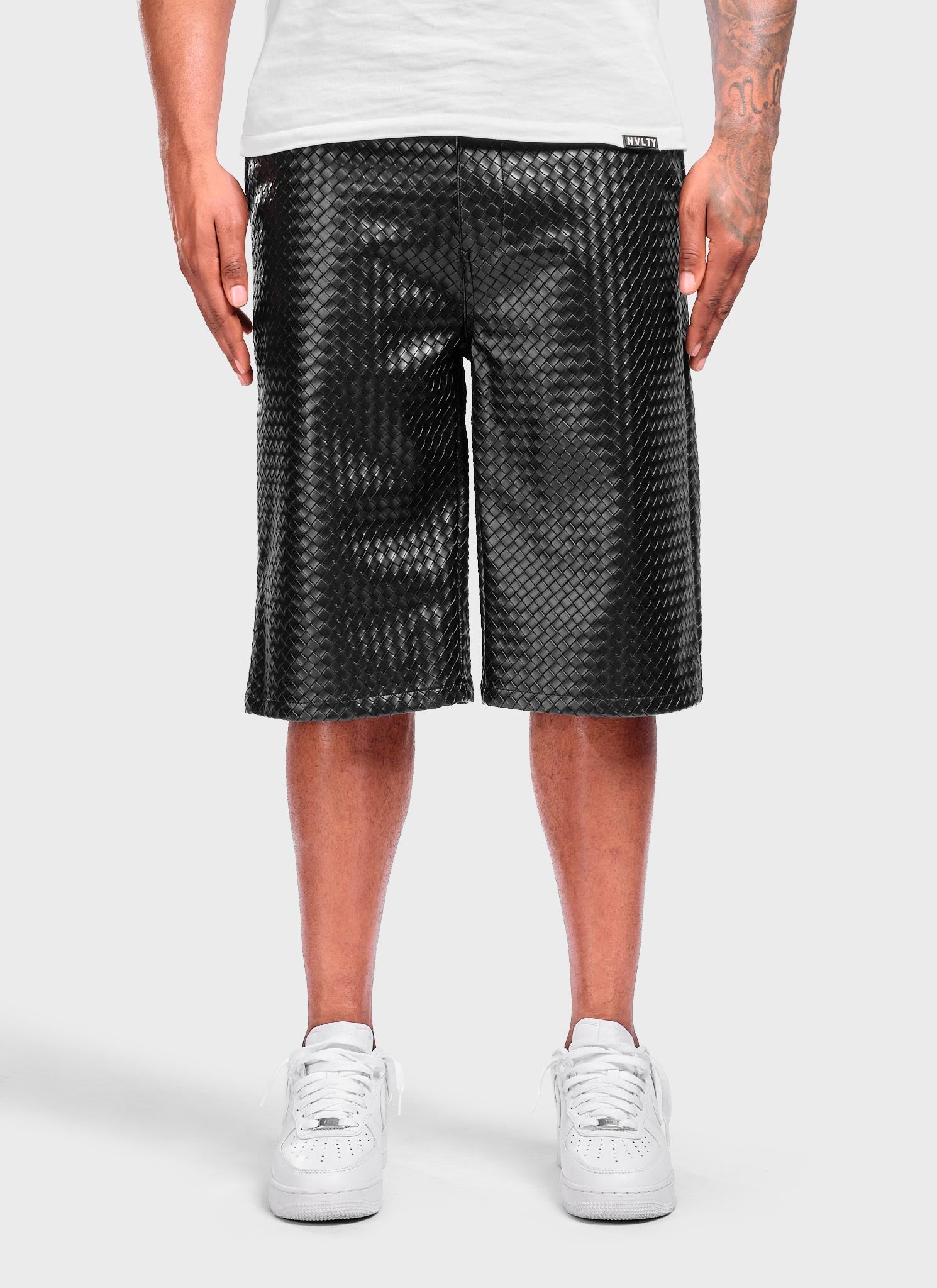 Leather Interlock Shorts - Black – N V L T Y