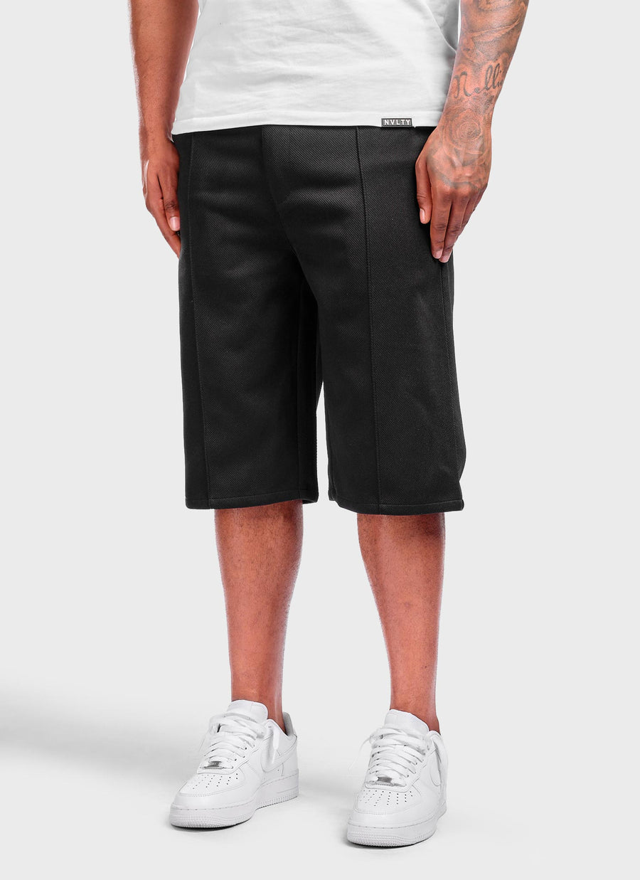 Twill Pleat Shorts - Black