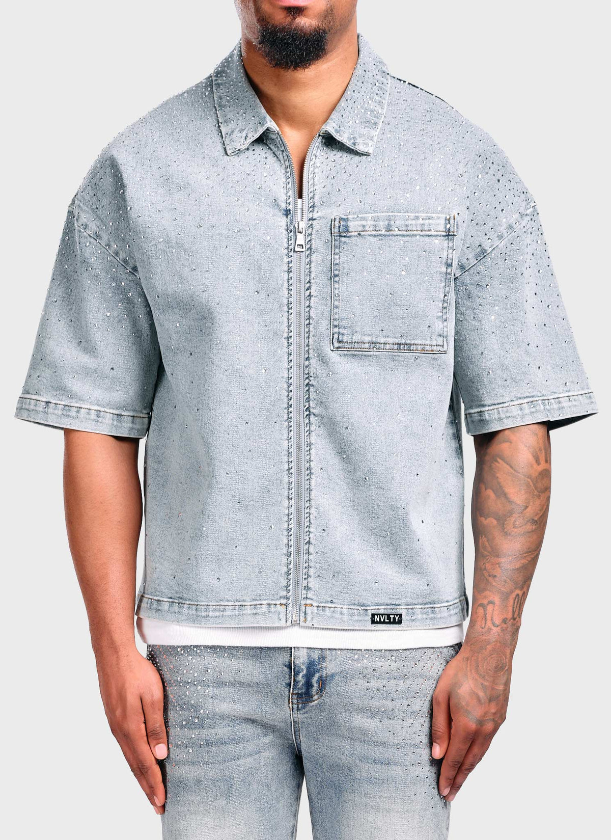 Vintage Flooded VVS Denim Shirt - Blue