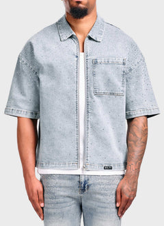 Vintage Flooded VVS Denim Shirt - Blue