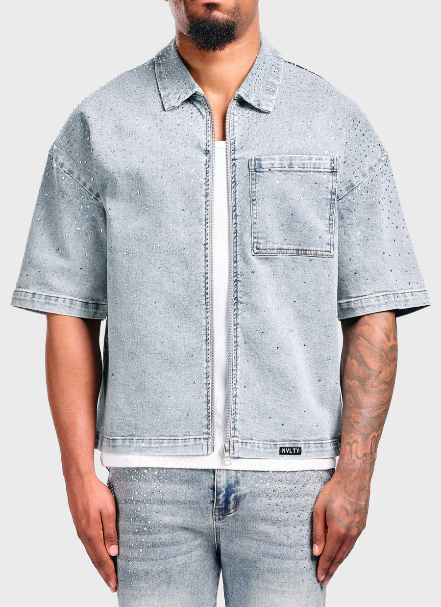 Vintage Flooded VVS Denim Shirt - Blue
