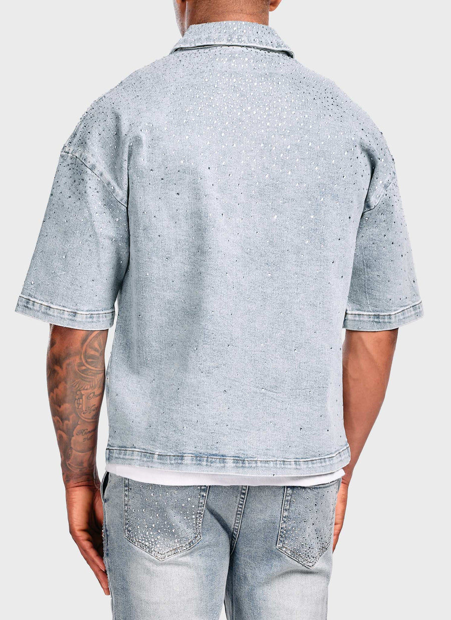 Vintage Flooded VVS Denim Shirt - Blue