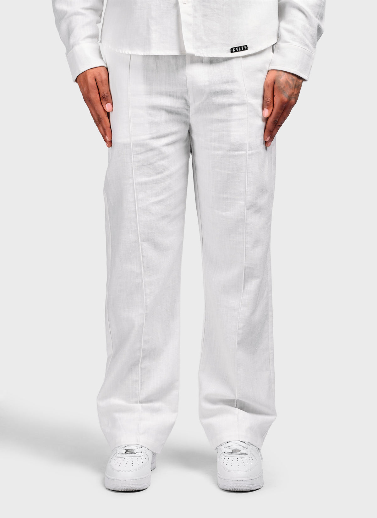 Linen Pleat Pants - White