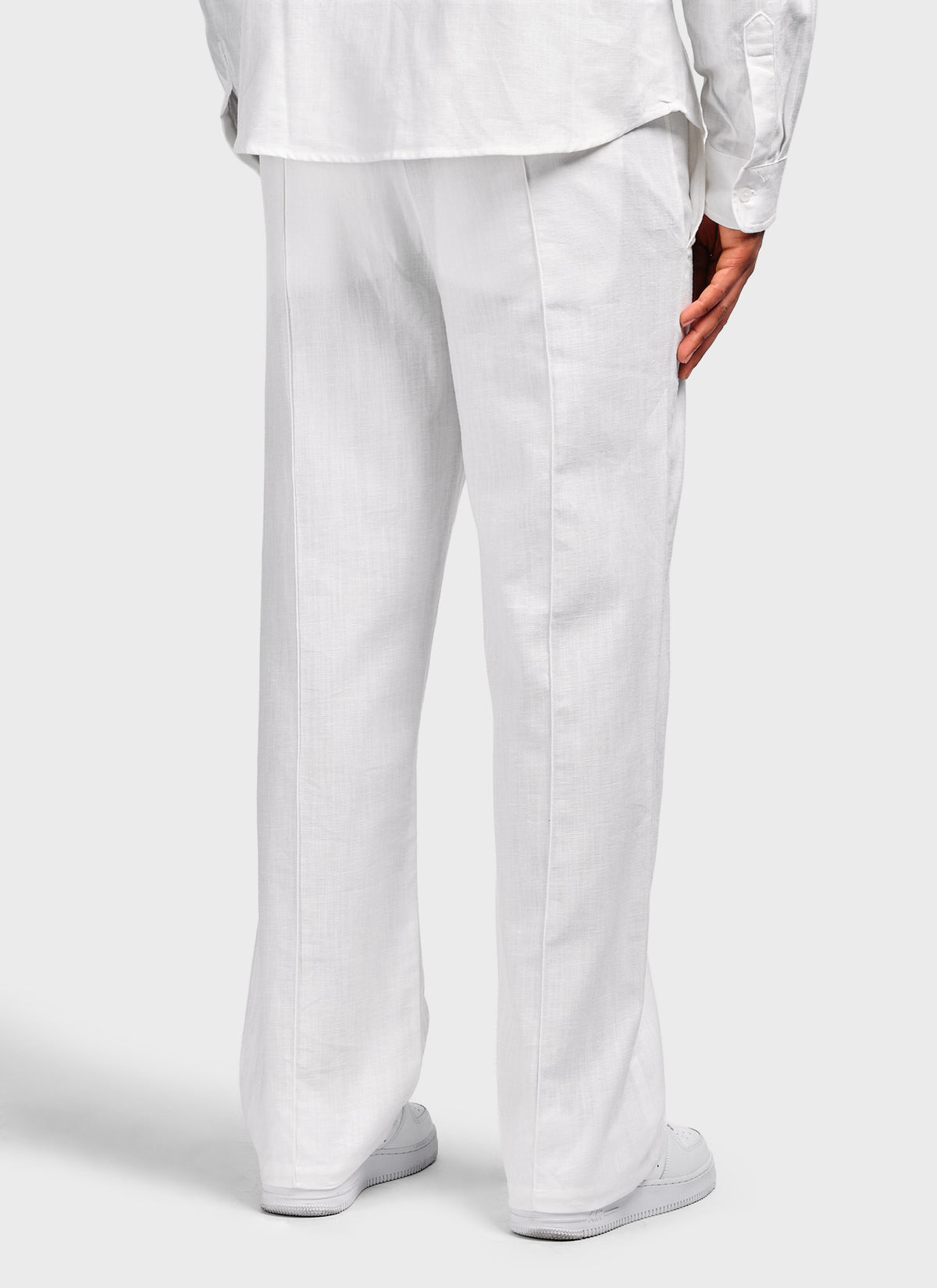 Linen Pleat Pants - White