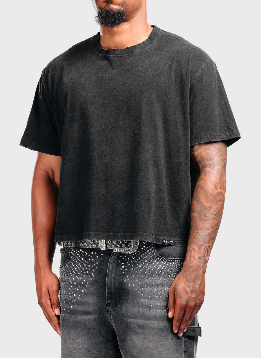 Vintage Crop T-Shirt - Black