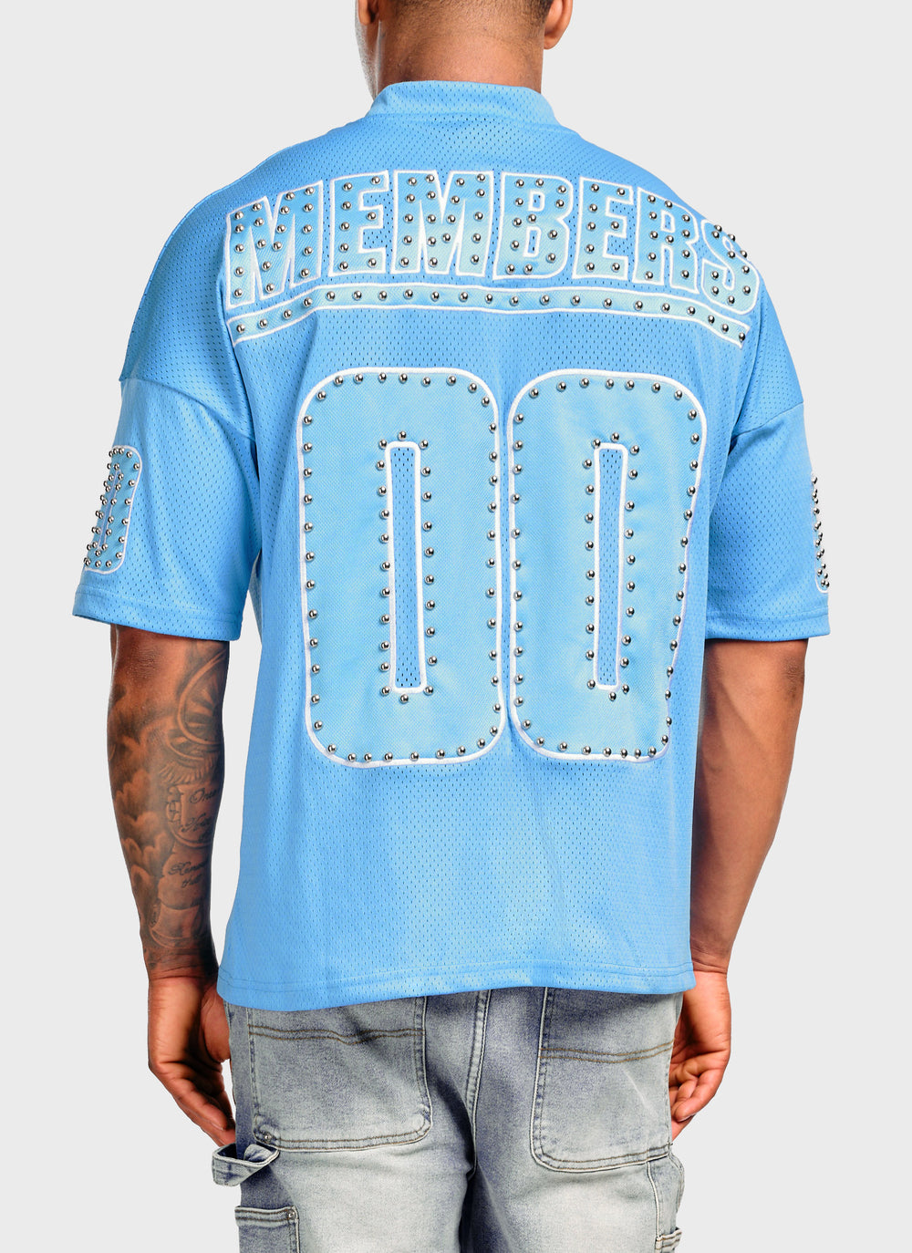 Members Studded Jersey - Baby Blue