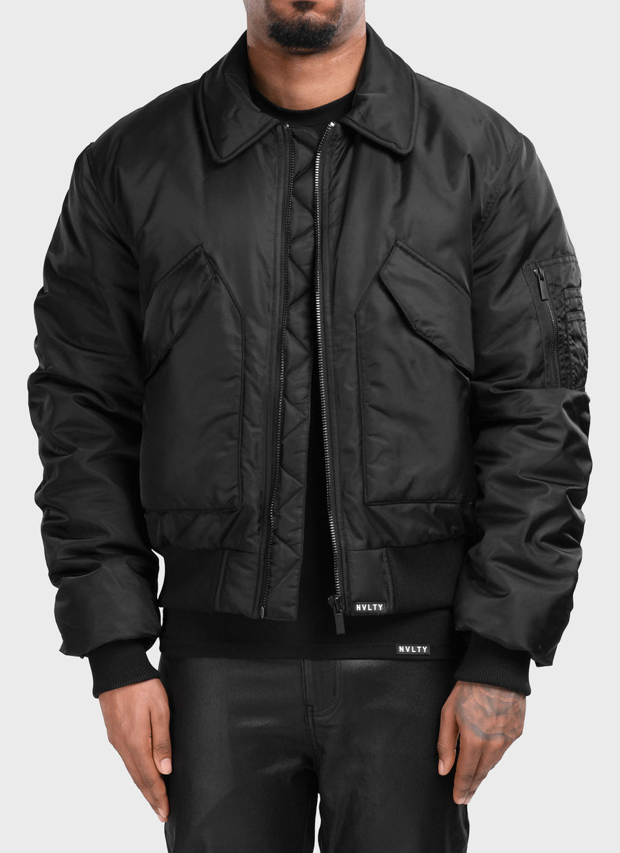Aviator Flight Jacket - Black