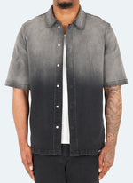 Vintage Deep Fade Denim Shirt - Black