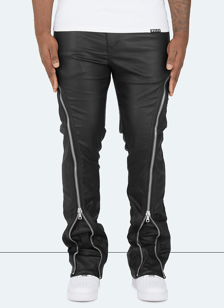 O24 Flared Leather Pants | Vintage Black ‐ OTHER