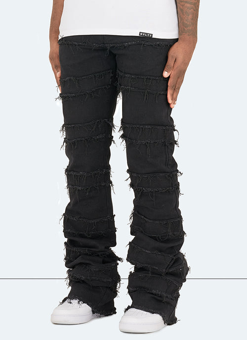 Vintage Flare Thread Jeans - Black